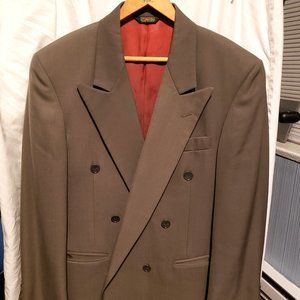 Men's Adolfo Double Breasted Green Wool Suit